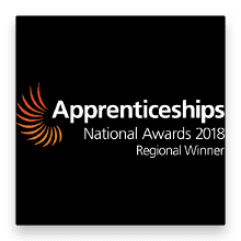 regional winner in the National Apprenticeship Awards 2018 logo
