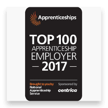 'Top 100 Apprenticeship Employer of the Year' 2017 logo