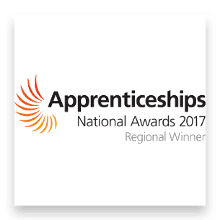 South East winners of the 2017 Apprenticeship Award 'Medium Employer of the Year' logo