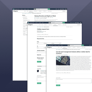 Content types such as news, webforms and manuals