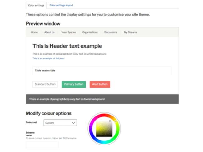 branding settings page