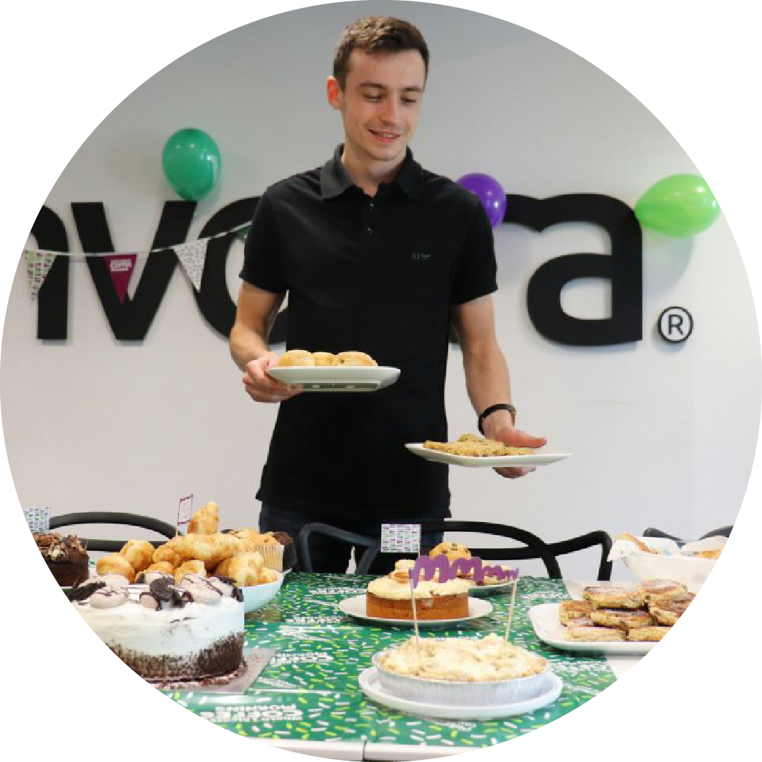 Andrew Doyle at invotra's Macmillan coffee morning