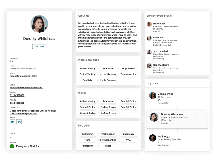 Invotra 5.0 Profile screen